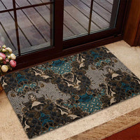 Madiba Nelson Mandela Rubber Doormat Indonesia Batik Black - Wonder Print Shop