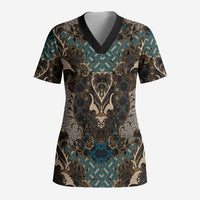 Madiba Nelson Mandela Scrub Top Indonesia Batik Black - Wonder Print Shop