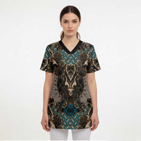 Madiba Nelson Mandela Scrub Top Indonesia Batik Black - Wonder Print Shop