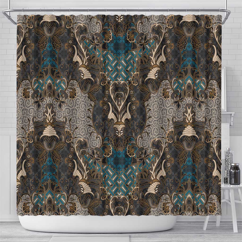 Madiba Nelson Mandela Shower Curtain Indonesia Batik Black - Wonder Print Shop