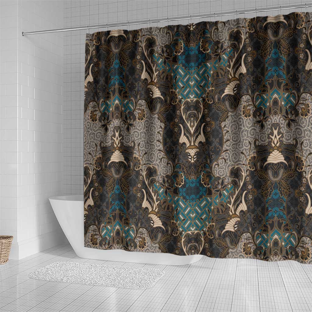 Madiba Nelson Mandela Shower Curtain Indonesia Batik Black - Wonder Print Shop