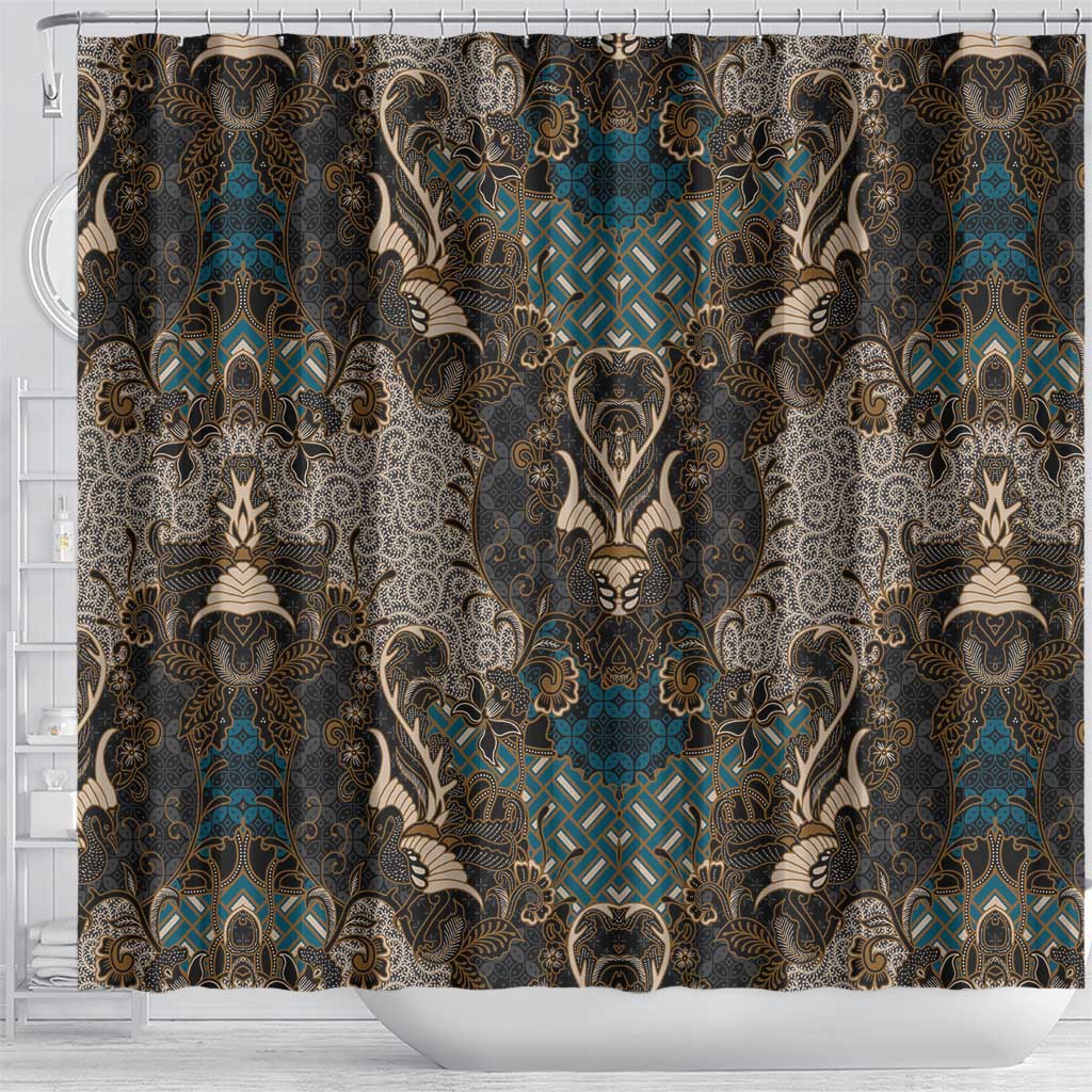 Madiba Nelson Mandela Shower Curtain Indonesia Batik Black - Wonder Print Shop