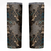 Madiba Nelson Mandela Skinny Tumbler Indonesia Batik Black - Wonder Print Shop