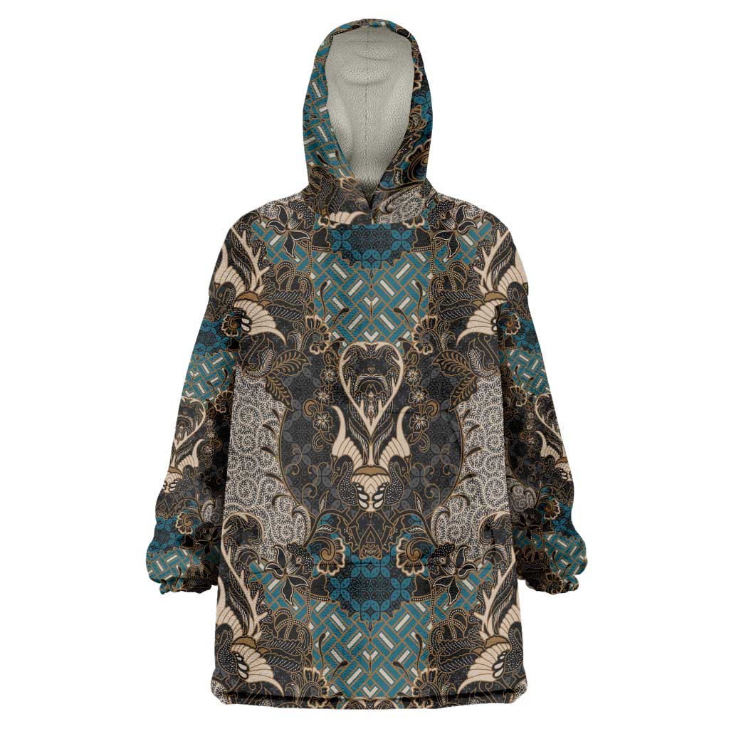 Madiba Nelson Mandela Wearable Blanket Hoodie Indonesia Batik Black - Wonder Print Shop