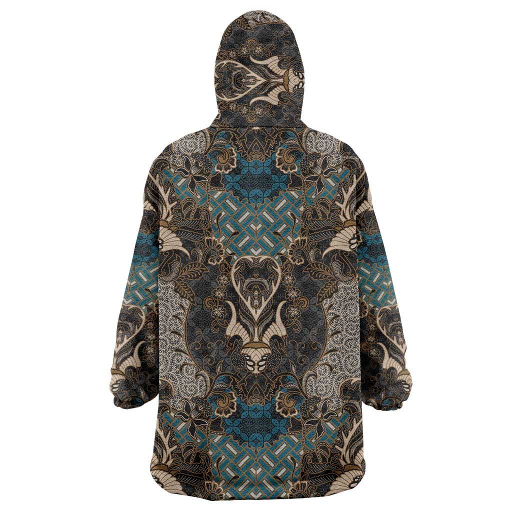 Madiba Nelson Mandela Wearable Blanket Hoodie Indonesia Batik Black - Wonder Print Shop