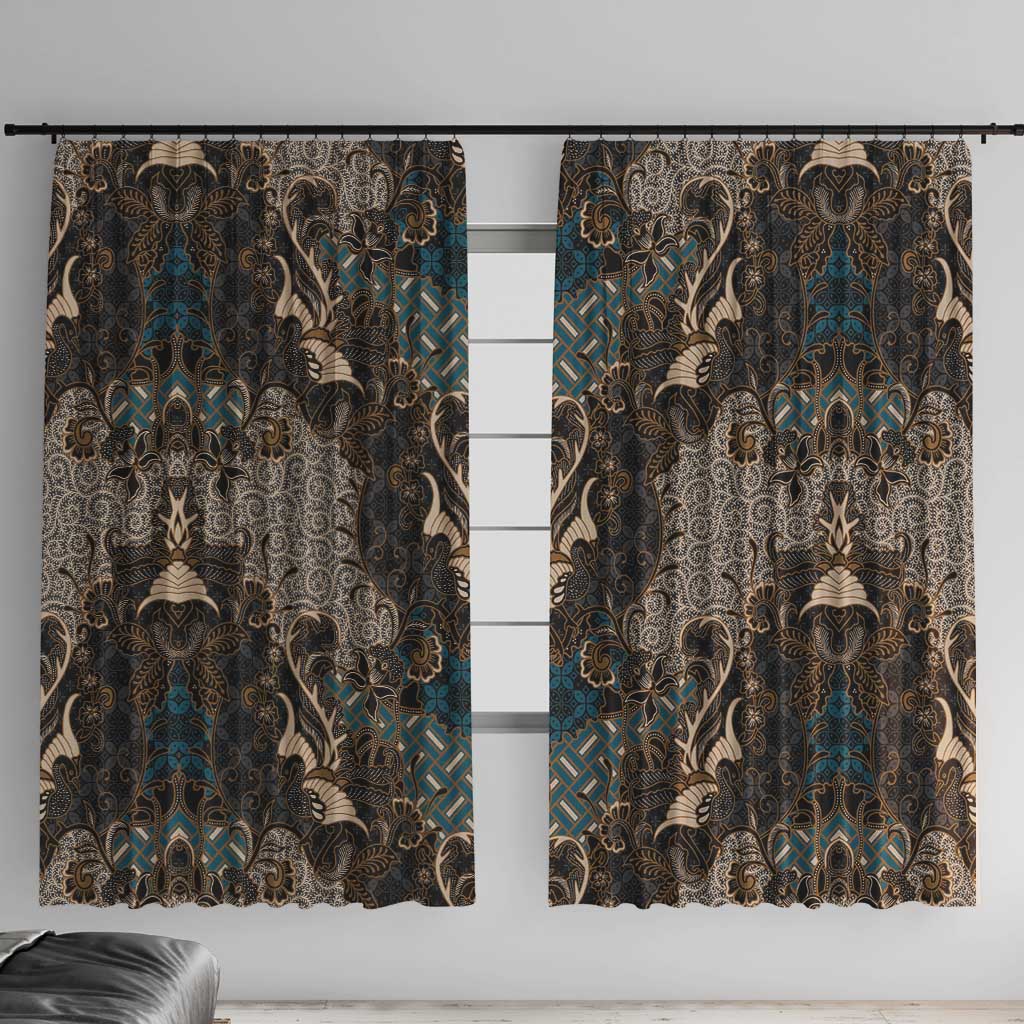 Madiba Nelson Mandela Window Curtain Indonesia Batik Black - Wonder Print Shop