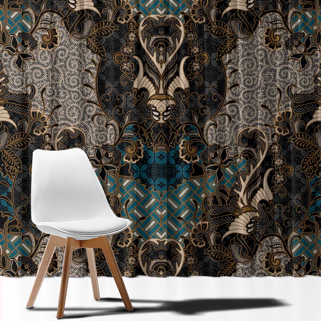 Madiba Nelson Mandela Window Curtain Indonesia Batik Black - Wonder Print Shop