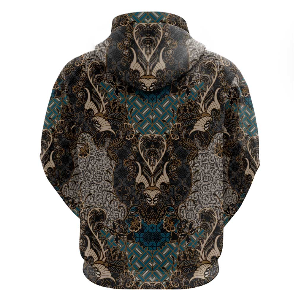 Madiba Nelson Mandela Zip Hoodie Indonesia Batik Black - Wonder Print Shop