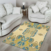 Madiba Nelson Mandela Area Rug Indonesia Batik Yellow Bule - Wonder Print Shop