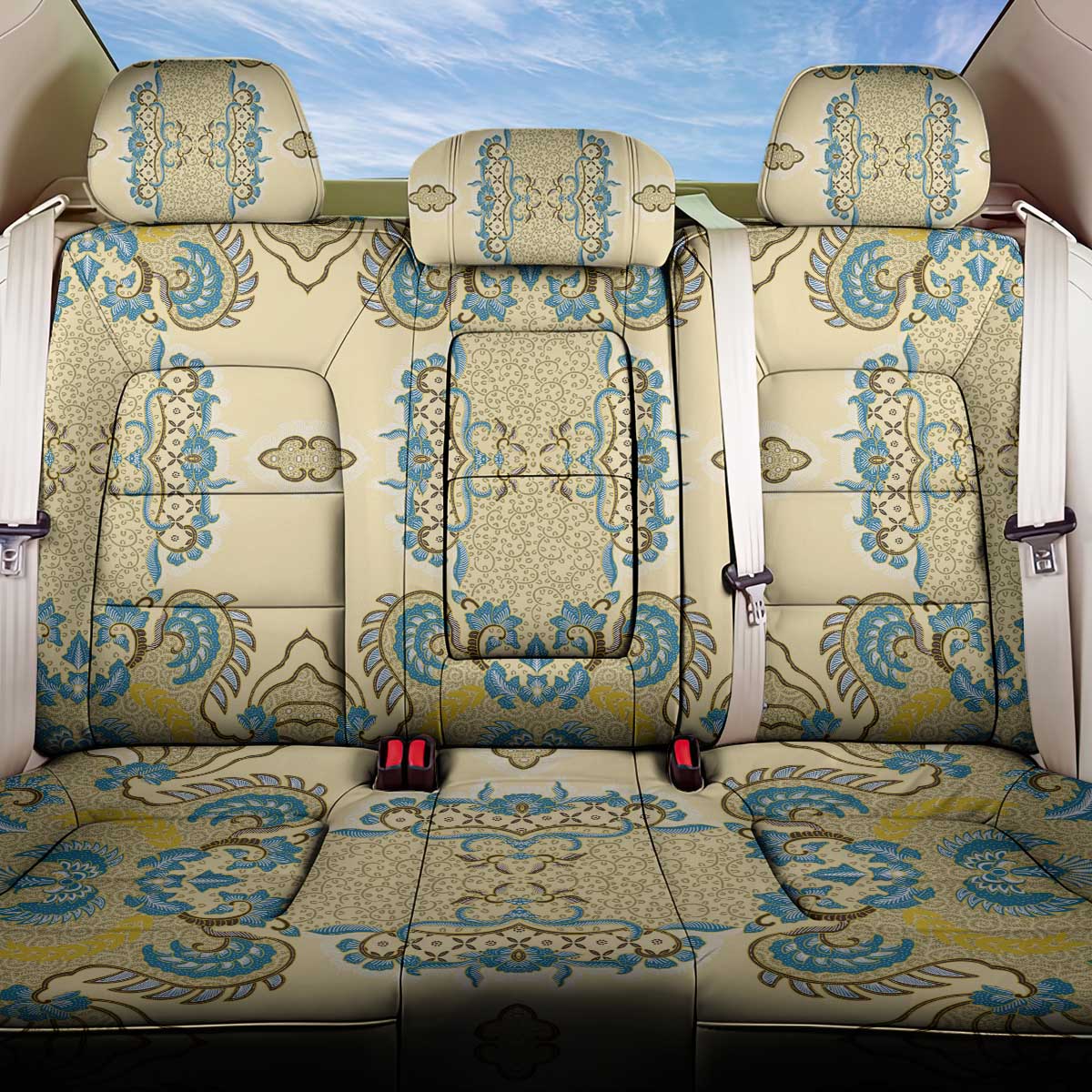 Madiba Nelson Mandela Back Car Seat Cover Indonesia Batik Yellow Bule - Wonder Print Shop