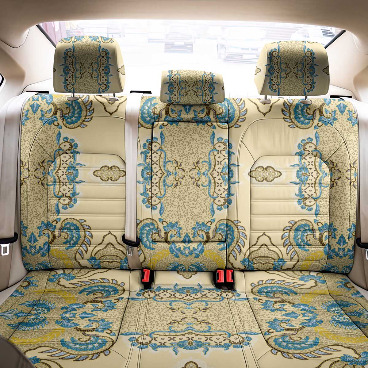 Madiba Nelson Mandela Back Car Seat Cover Indonesia Batik Yellow Bule - Wonder Print Shop