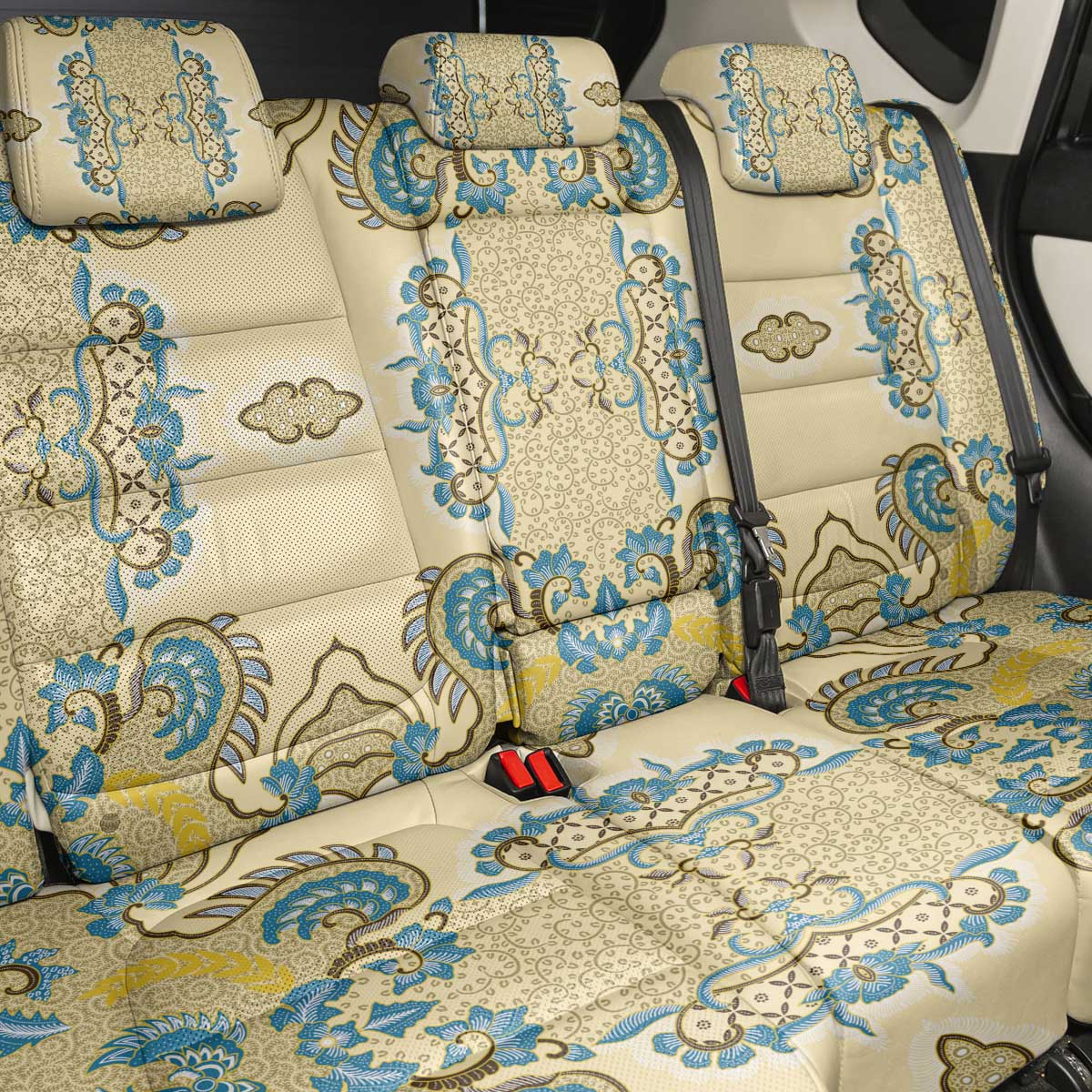 Madiba Nelson Mandela Back Car Seat Cover Indonesia Batik Yellow Bule - Wonder Print Shop