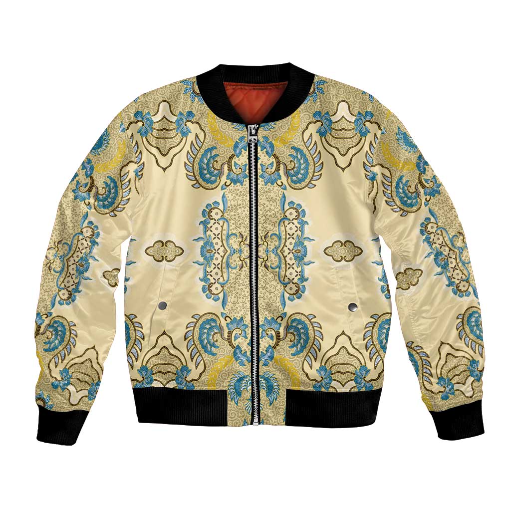 Madiba Nelson Mandela Bomber Jacket Indonesia Batik Yellow Bule - Wonder Print Shop