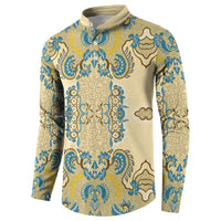 Madiba Nelson Mandela Button Sweatshirt Indonesia Batik Yellow Bule - Wonder Print Shop