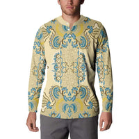 Madiba Nelson Mandela Button Sweatshirt Indonesia Batik Yellow Bule - Wonder Print Shop