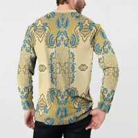 Madiba Nelson Mandela Button Sweatshirt Indonesia Batik Yellow Bule - Wonder Print Shop