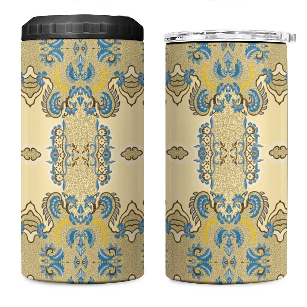 Madiba Nelson Mandela 4 in 1 Can Cooler Tumbler Indonesia Batik Yellow Bule - Wonder Print Shop