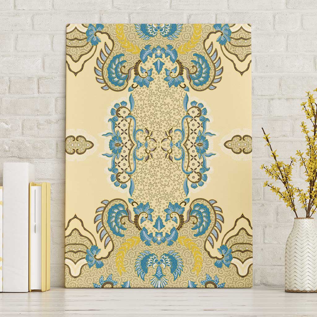 Madiba Nelson Mandela Canvas Wall Art Indonesia Batik Yellow Bule - Wonder Print Shop