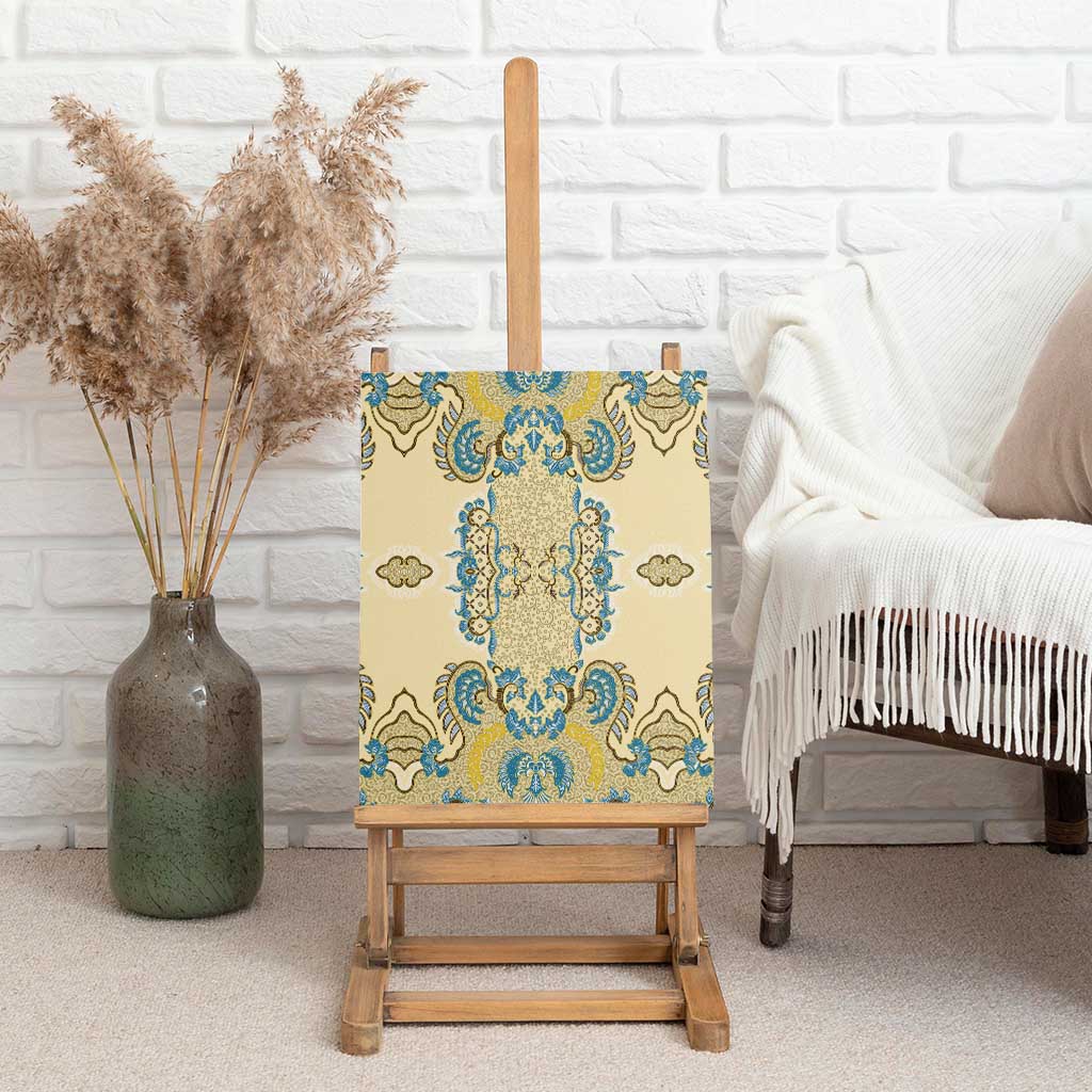 Madiba Nelson Mandela Canvas Wall Art Indonesia Batik Yellow Bule - Wonder Print Shop