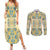 Madiba Nelson Mandela Couples Matching Summer Maxi Dress and Long Sleeve Button Shirt Indonesia Batik Yellow Bule - Wonder Print Shop
