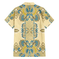 Madiba Nelson Mandela Family Matching Long Sleeve Bodycon Dress and Hawaiian Shirt Indonesia Batik Yellow Bule - Wonder Print Shop