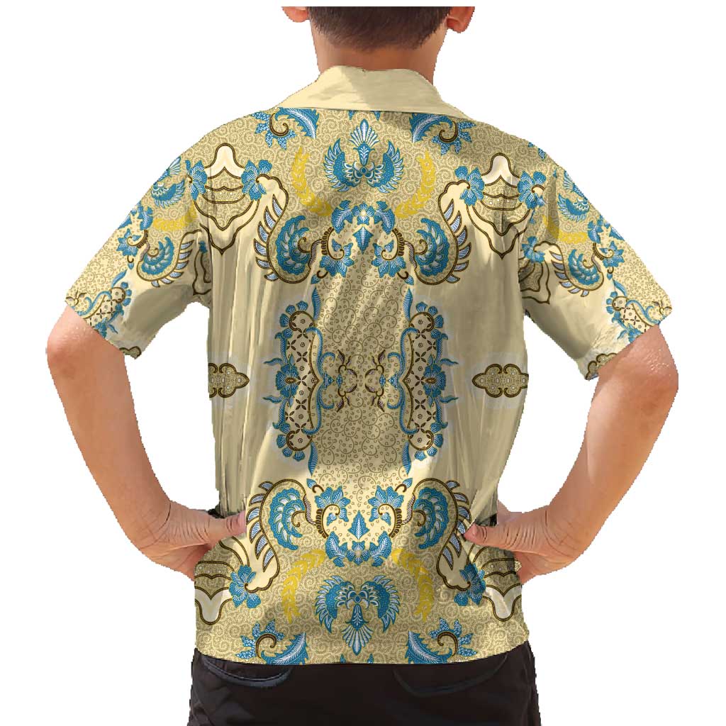 Madiba Nelson Mandela Family Matching Mermaid Dress and Hawaiian Shirt Indonesia Batik Yellow Bule - Wonder Print Shop