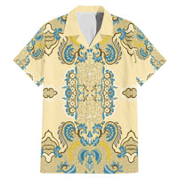 Madiba Nelson Mandela Family Matching Mermaid Dress and Hawaiian Shirt Indonesia Batik Yellow Bule - Wonder Print Shop