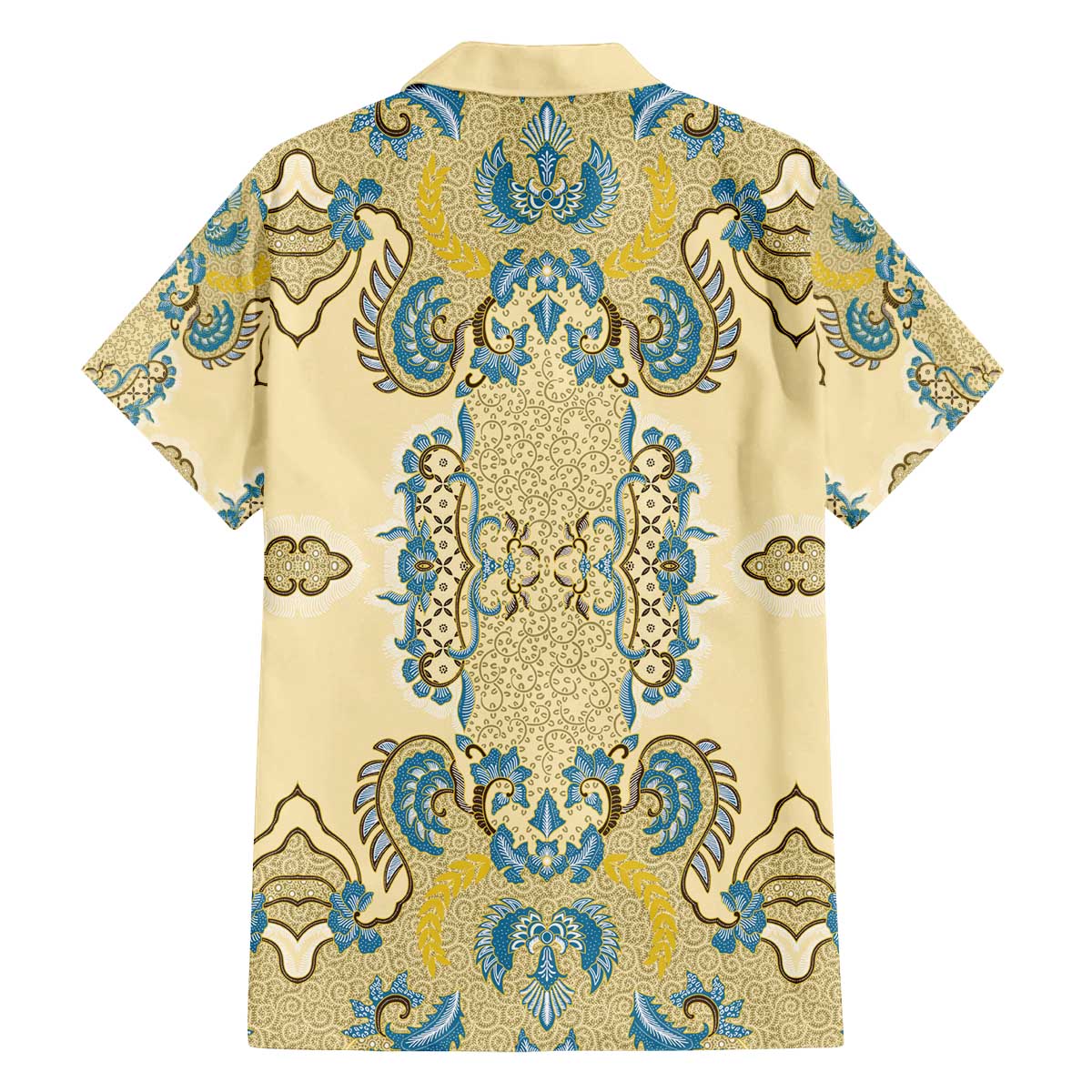 Madiba Nelson Mandela Family Matching Off The Shoulder Long Sleeve Dress and Hawaiian Shirt Indonesia Batik Yellow Bule - Wonder Print Shop