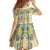 Madiba Nelson Mandela Family Matching Off Shoulder Short Dress and Hawaiian Shirt Indonesia Batik Yellow Bule - Wonder Print Shop
