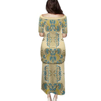 Madiba Nelson Mandela Family Matching Puletasi and Hawaiian Shirt Indonesia Batik Yellow Bule - Wonder Print Shop