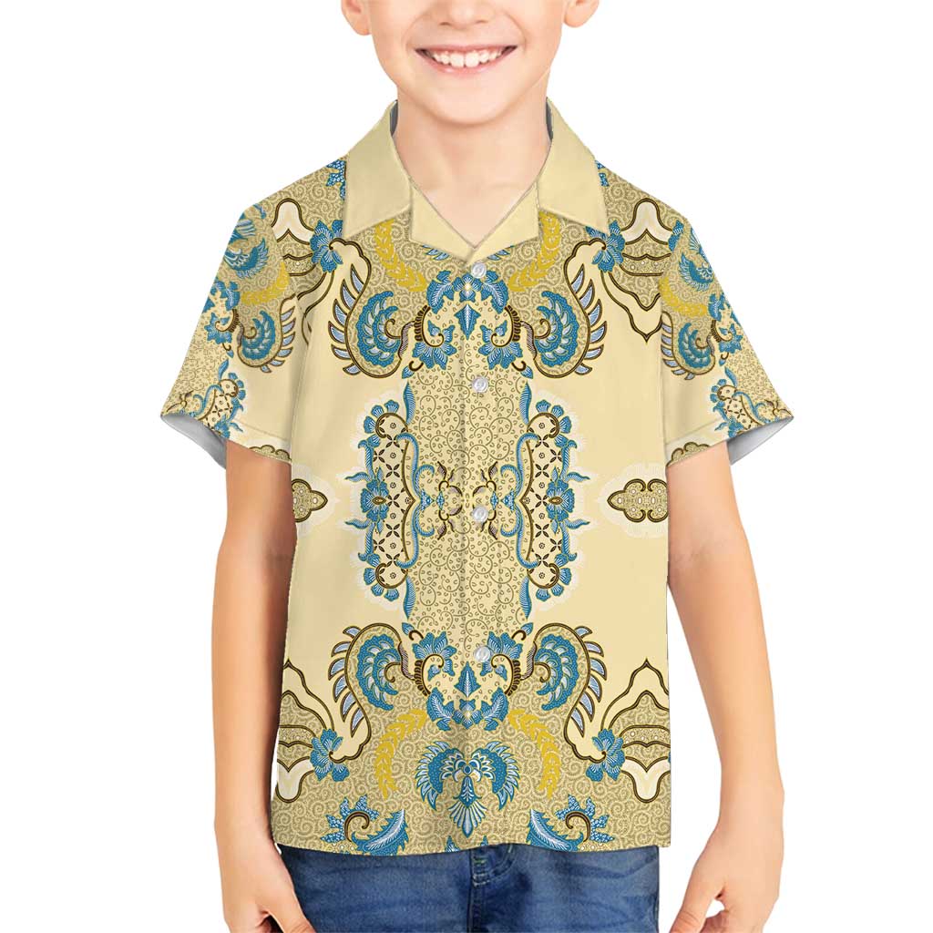 Madiba Nelson Mandela Family Matching Puletasi and Hawaiian Shirt Indonesia Batik Yellow Bule - Wonder Print Shop