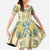 Madiba Nelson Mandela Family Matching Short Sleeve Bodycon Dress and Hawaiian Shirt Indonesia Batik Yellow Bule - Wonder Print Shop