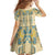 Madiba Nelson Mandela Family Matching Short Sleeve Bodycon Dress and Hawaiian Shirt Indonesia Batik Yellow Bule - Wonder Print Shop