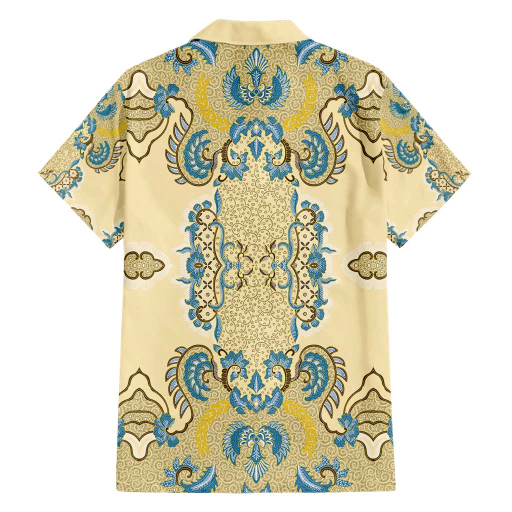 Madiba Nelson Mandela Family Matching Short Sleeve Bodycon Dress and Hawaiian Shirt Indonesia Batik Yellow Bule - Wonder Print Shop
