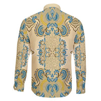 Madiba Nelson Mandela Family Matching Short Sleeve Bodycon Dress and Hawaiian Shirt Indonesia Batik Yellow Bule - Wonder Print Shop