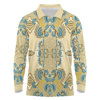 Madiba Nelson Mandela Long Sleeve Polo Shirt Indonesia Batik Yellow Bule - Wonder Print Shop