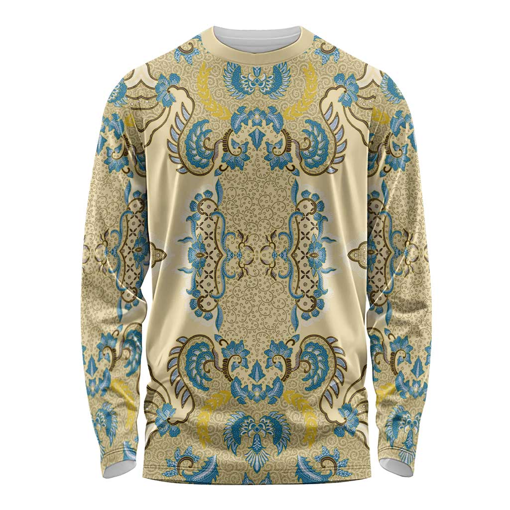 Madiba Nelson Mandela Long Sleeve Shirt Indonesia Batik Yellow Bule - Wonder Print Shop