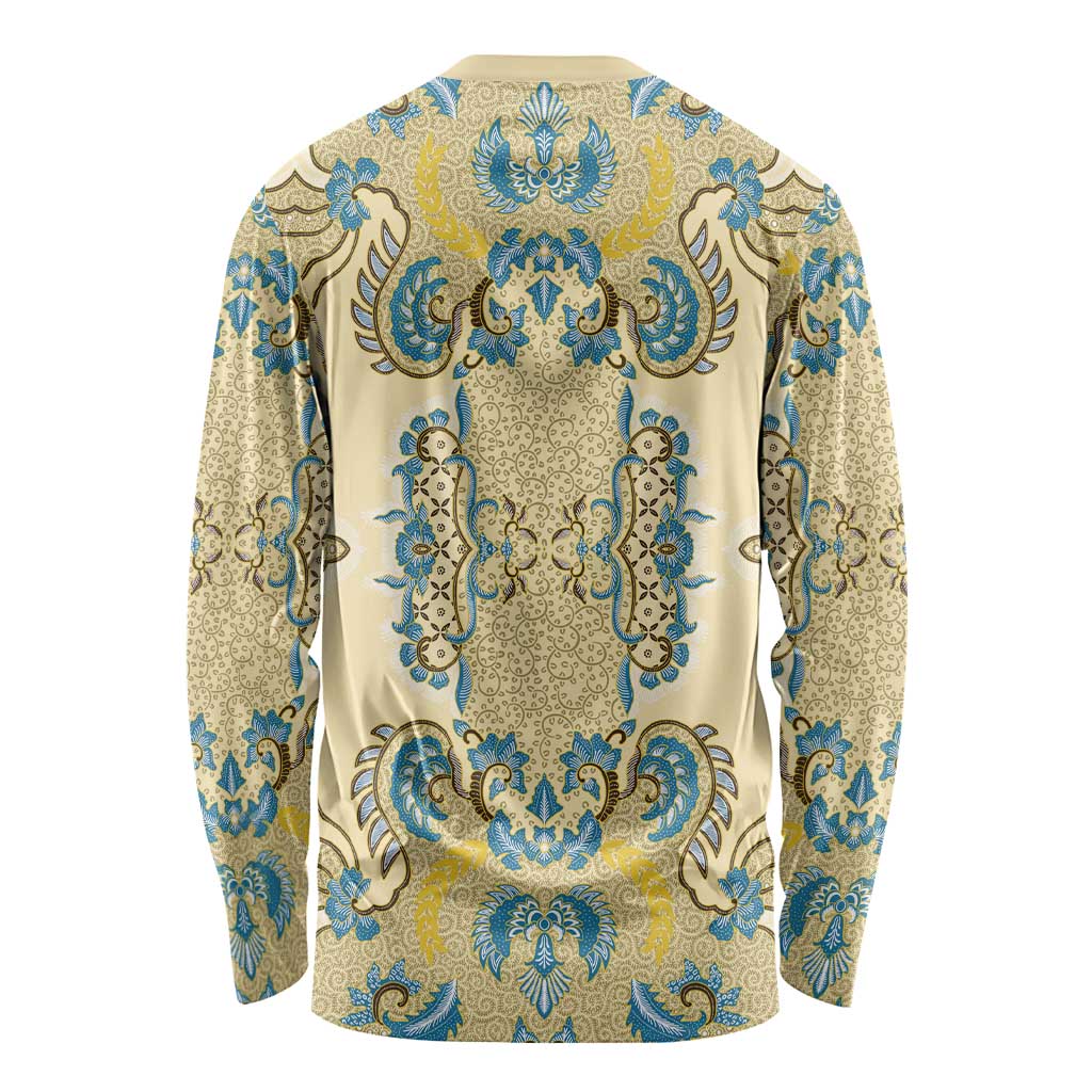 Madiba Nelson Mandela Long Sleeve Shirt Indonesia Batik Yellow Bule - Wonder Print Shop