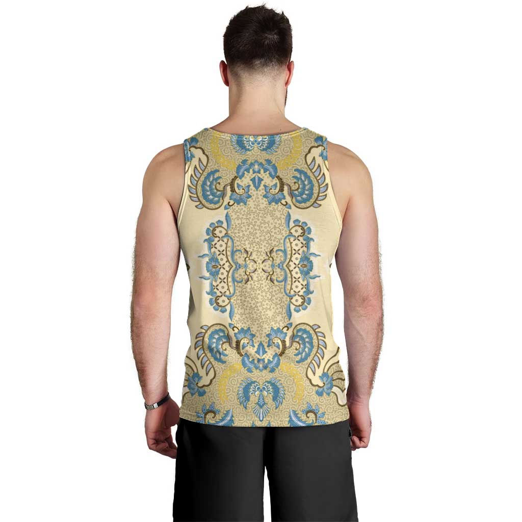 Madiba Nelson Mandela Men Tank Top Indonesia Batik Yellow Bule - Wonder Print Shop