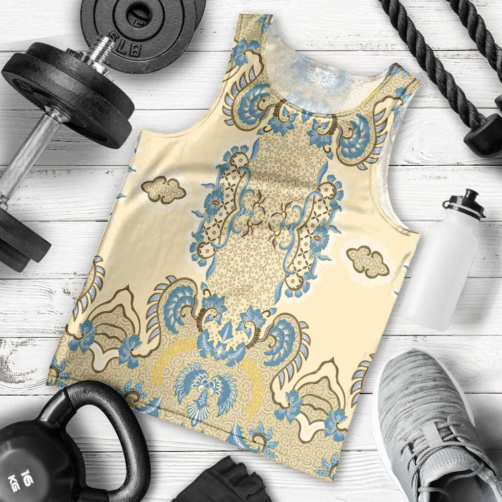 Madiba Nelson Mandela Men Tank Top Indonesia Batik Yellow Bule - Wonder Print Shop