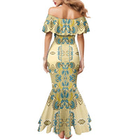 Madiba Nelson Mandela Mermaid Dress Indonesia Batik Yellow Bule - Wonder Print Shop