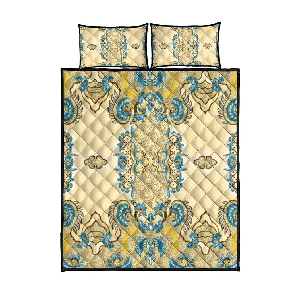 Madiba Nelson Mandela Quilt Bed Set Indonesia Batik Yellow Bule - Wonder Print Shop