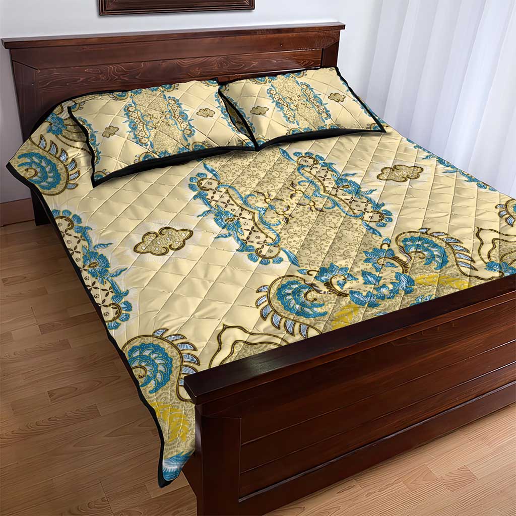 Madiba Nelson Mandela Quilt Bed Set Indonesia Batik Yellow Bule - Wonder Print Shop