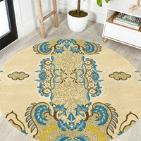 Madiba Nelson Mandela Round Carpet Indonesia Batik Yellow Bule - Wonder Print Shop