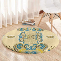 Madiba Nelson Mandela Round Carpet Indonesia Batik Yellow Bule - Wonder Print Shop