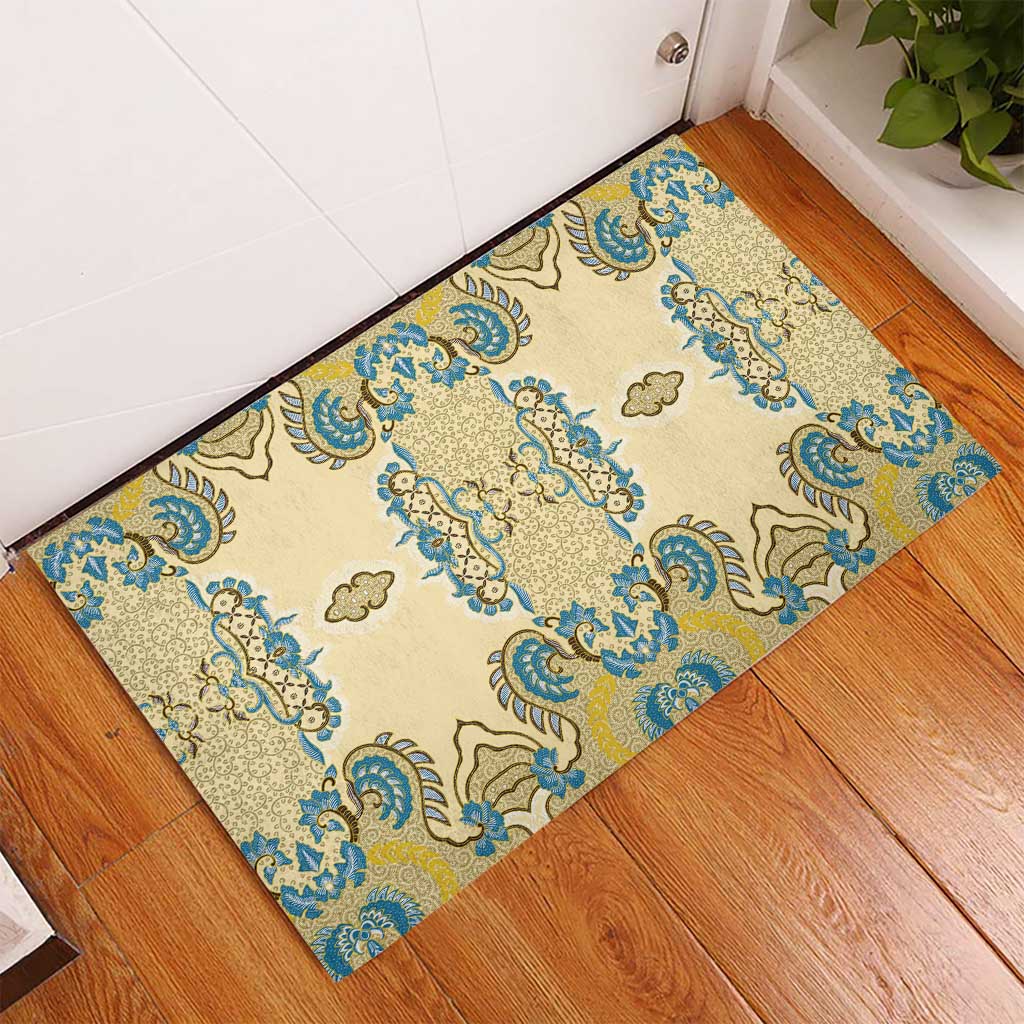 Madiba Nelson Mandela Rubber Doormat Indonesia Batik Yellow Bule - Wonder Print Shop