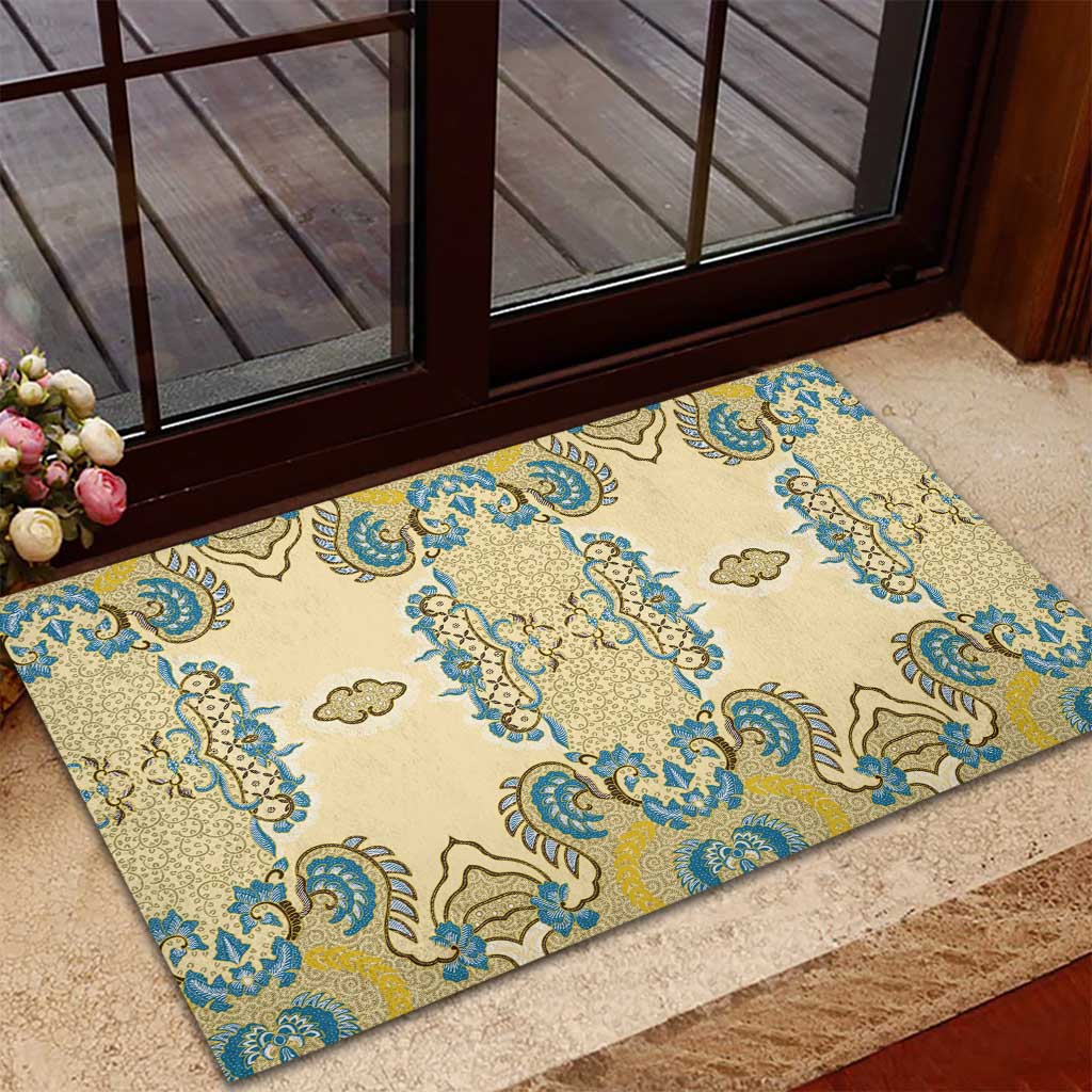 Madiba Nelson Mandela Rubber Doormat Indonesia Batik Yellow Bule - Wonder Print Shop