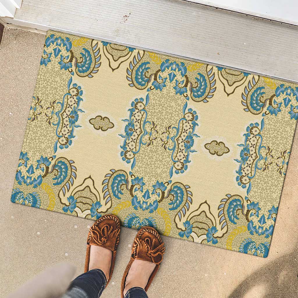 Madiba Nelson Mandela Rubber Doormat Indonesia Batik Yellow Bule - Wonder Print Shop