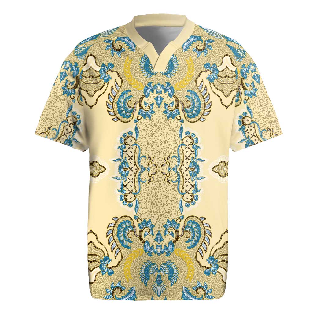 Madiba Nelson Mandela Rugby Jersey Indonesia Batik Yellow Bule - Wonder Print Shop