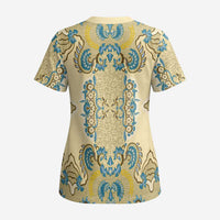 Madiba Nelson Mandela Scrub Top Indonesia Batik Yellow Bule - Wonder Print Shop